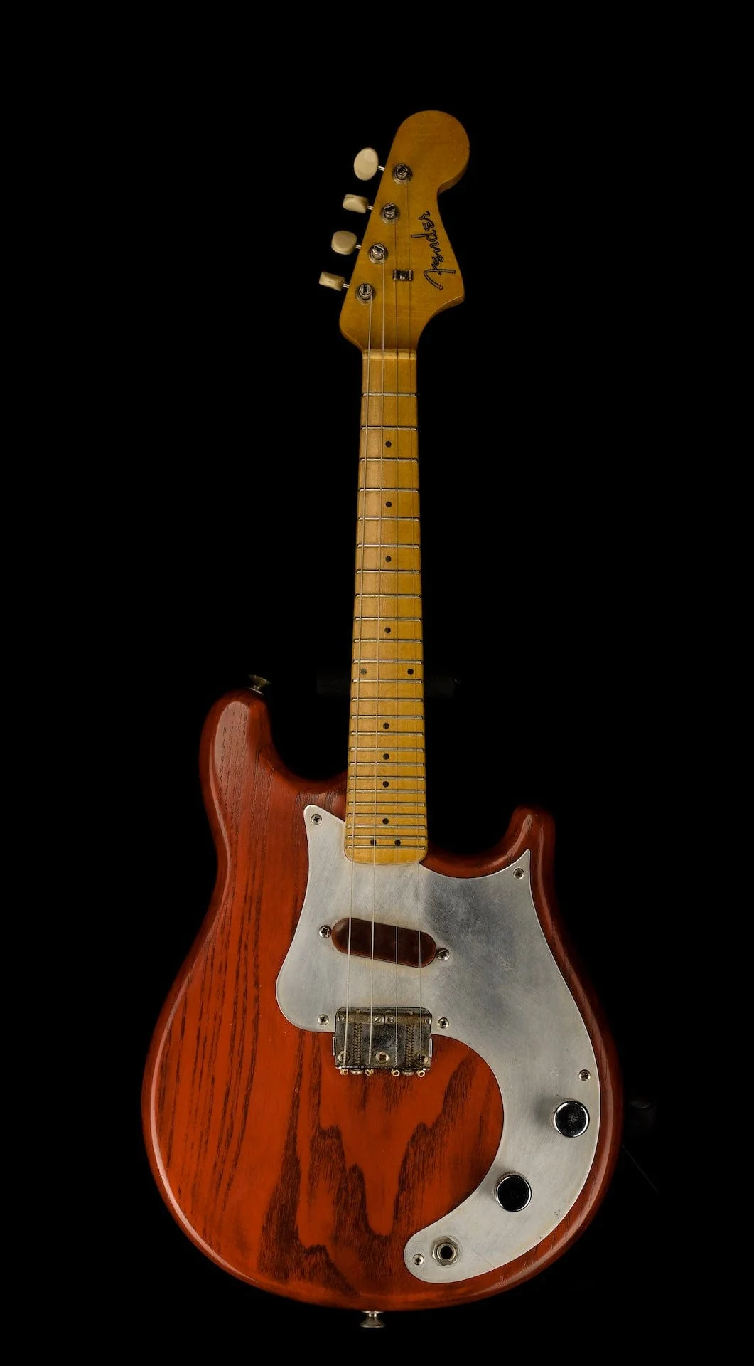 Vintage 1956 Fender 4-string Electric Mandolin Transparent Wine Red Anodized Pickguard - Image 2