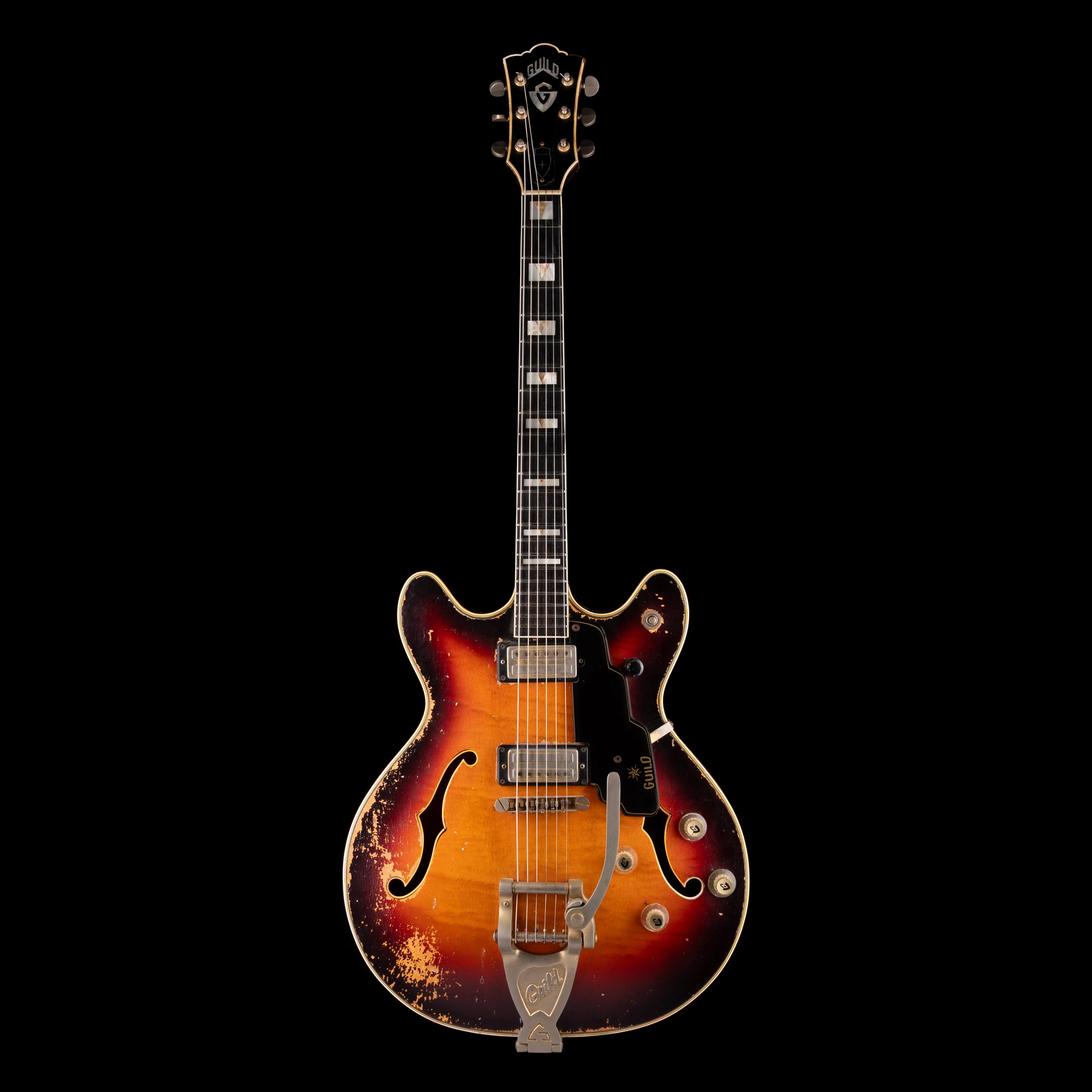 Vintage Guild	1966 Starfire VI Sunburst Semi-Hollowbody Guitar With OHSC - Image 2
