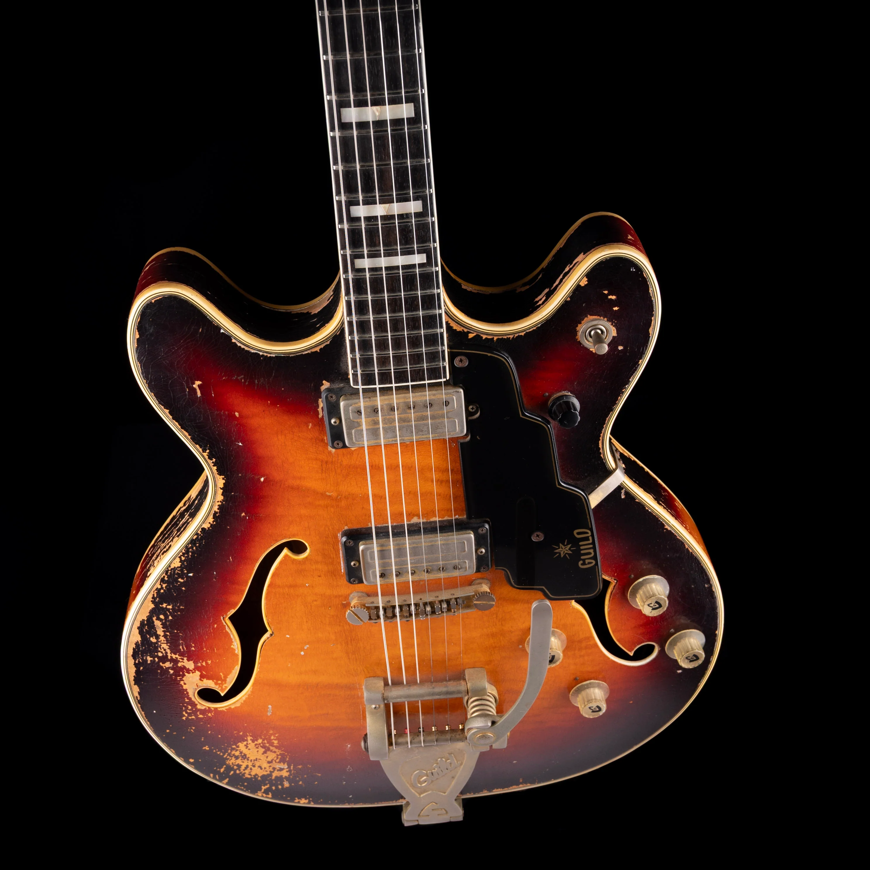Vintage Guild	1966 Starfire VI Sunburst Semi-Hollowbody Guitar With OHSC - Image 3