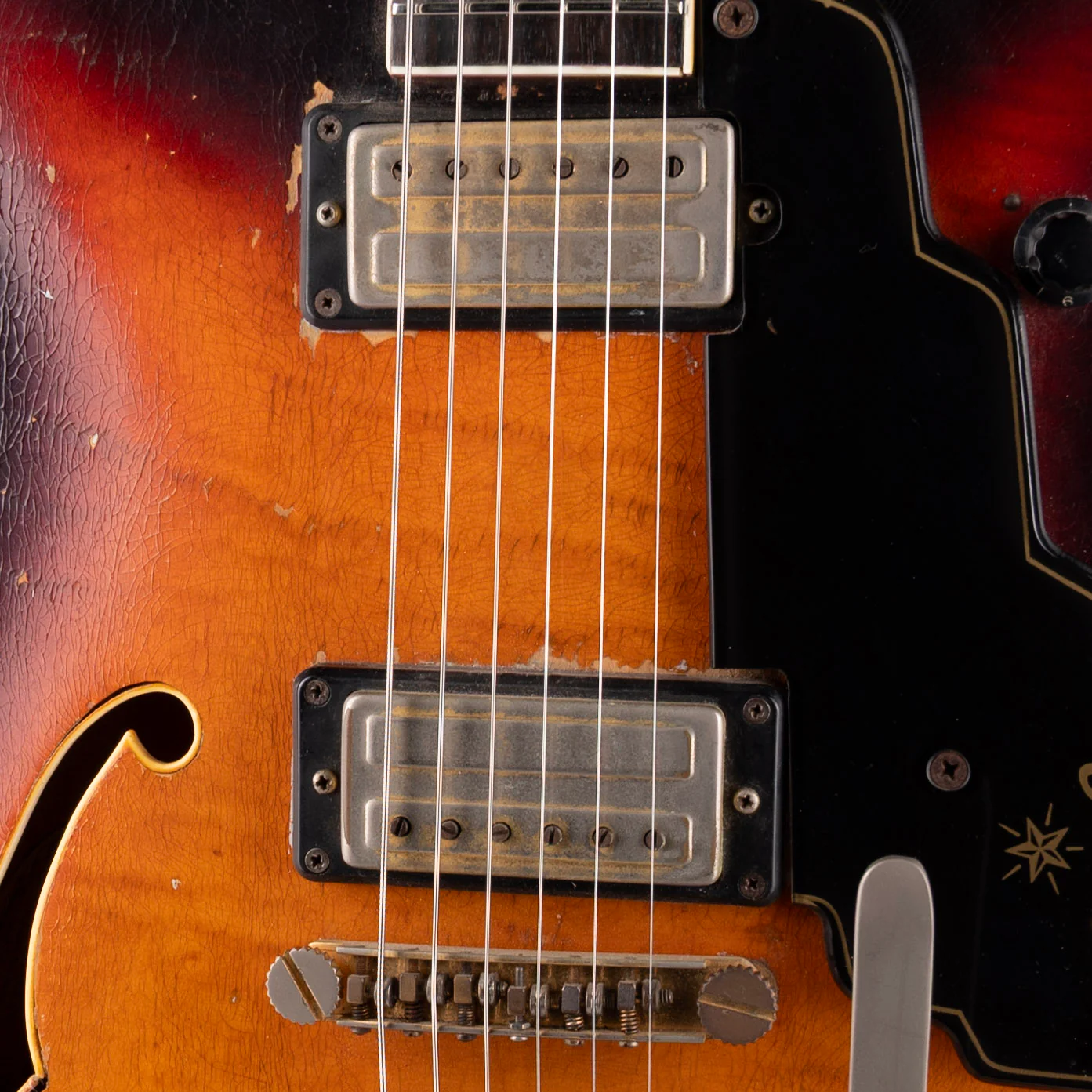 Vintage Guild	1966 Starfire VI Sunburst Semi-Hollowbody Guitar With OHSC - Image 4