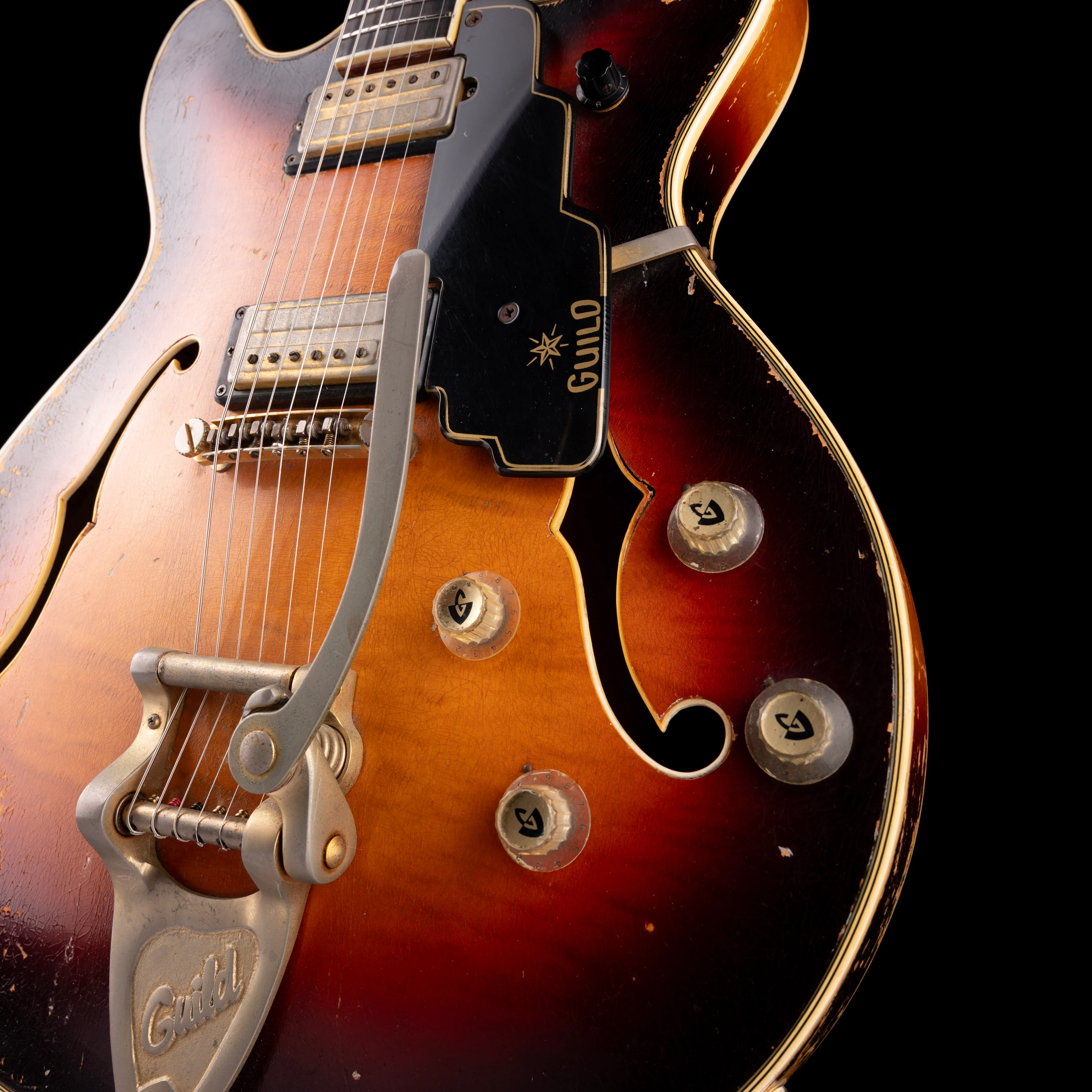 Vintage Guild	1966 Starfire VI Sunburst Semi-Hollowbody Guitar With OHSC - Image 6