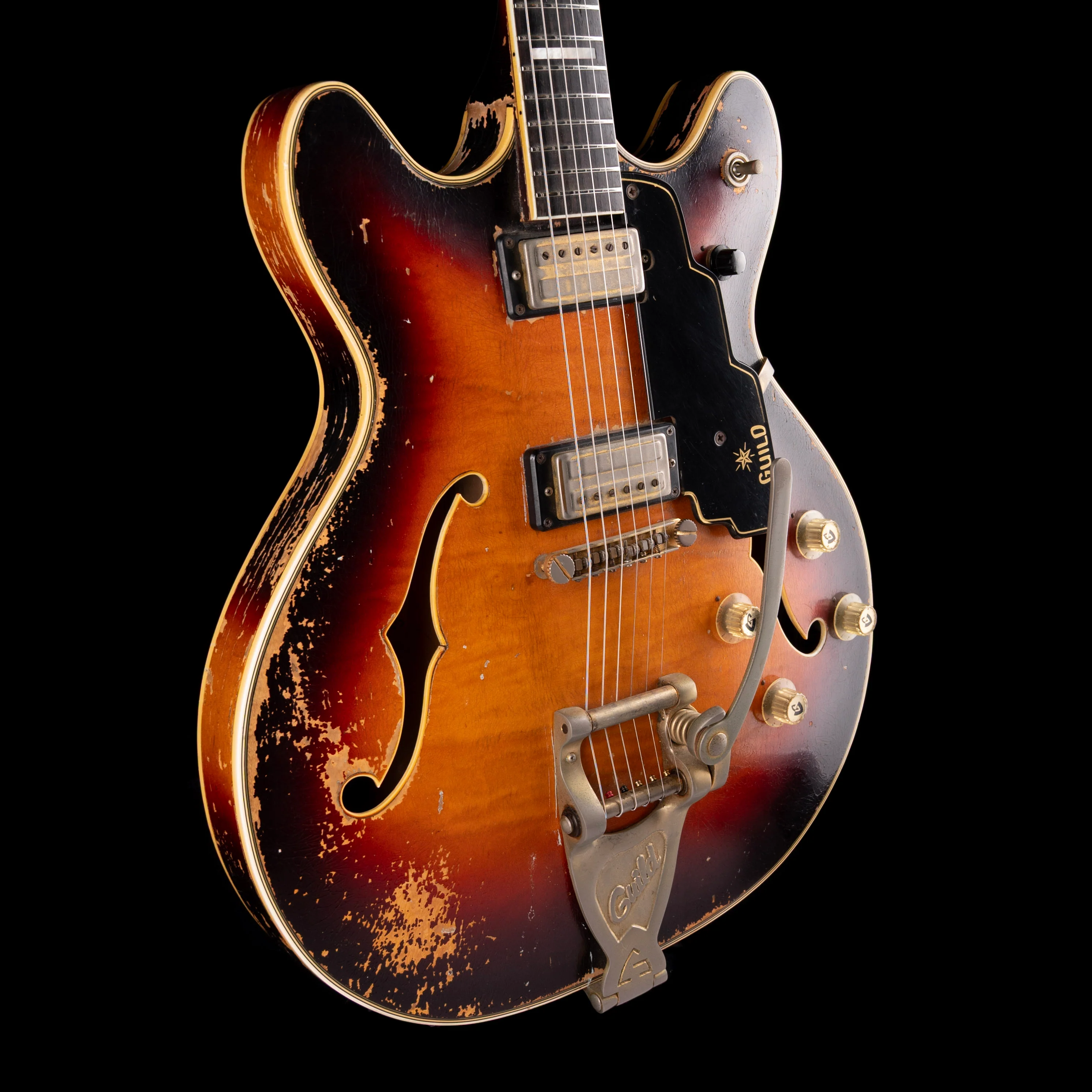 Vintage Guild	1966 Starfire VI Sunburst Semi-Hollowbody Guitar With OHSC - Image 7