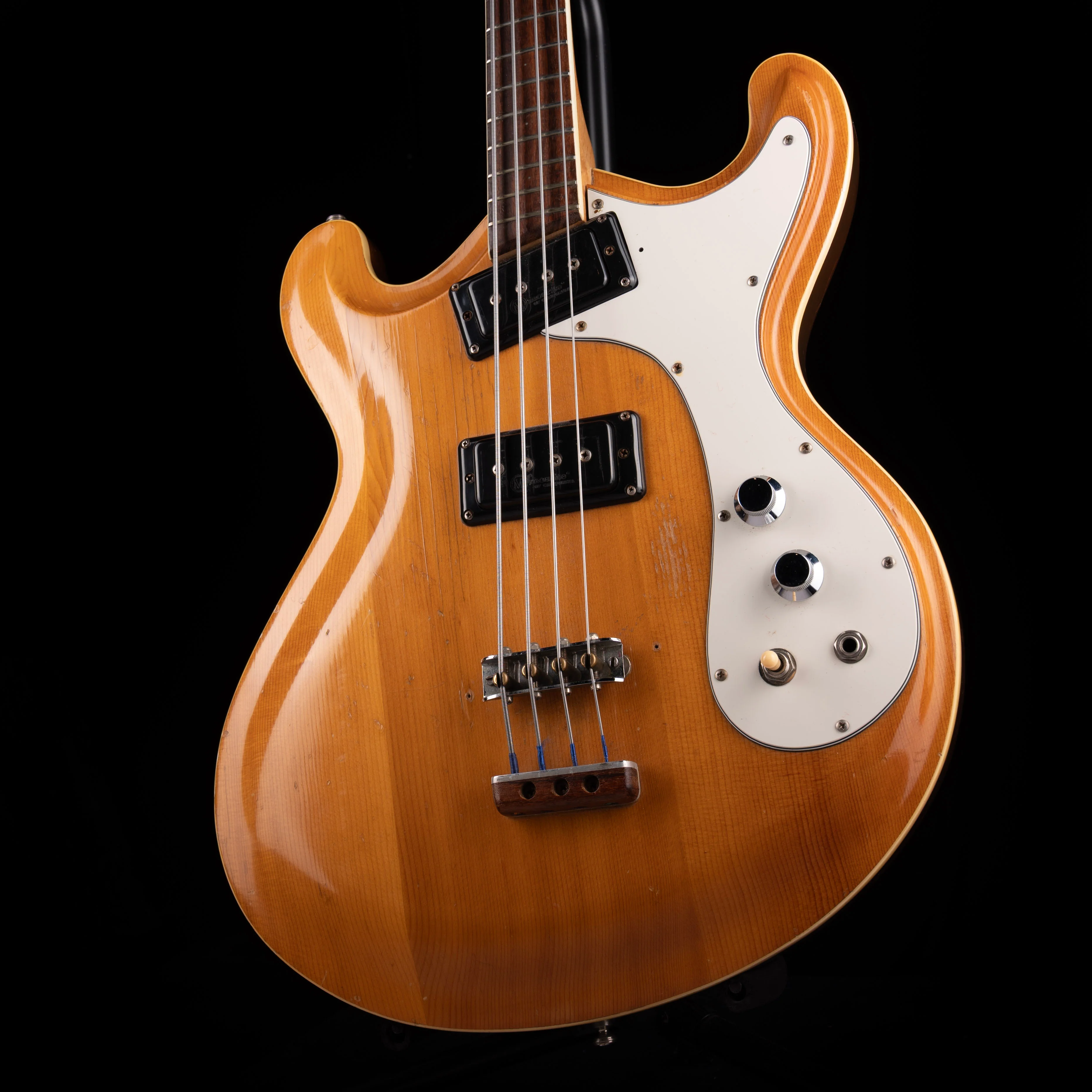 Vintage 60's Mosrite Joe Maphis Bass Natural With OHSC - Image 3