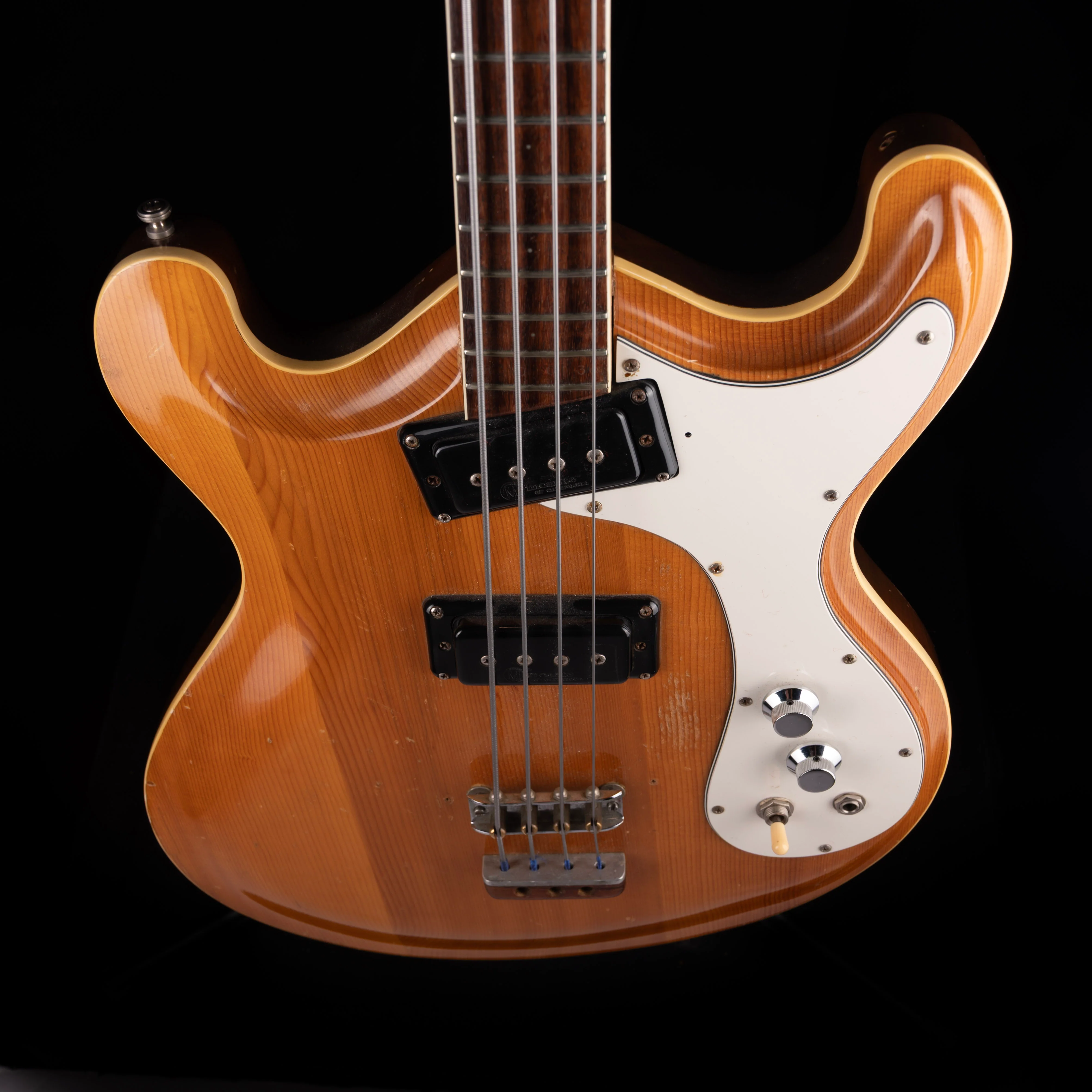 Vintage 60's Mosrite Joe Maphis Bass Natural With OHSC - Image 9