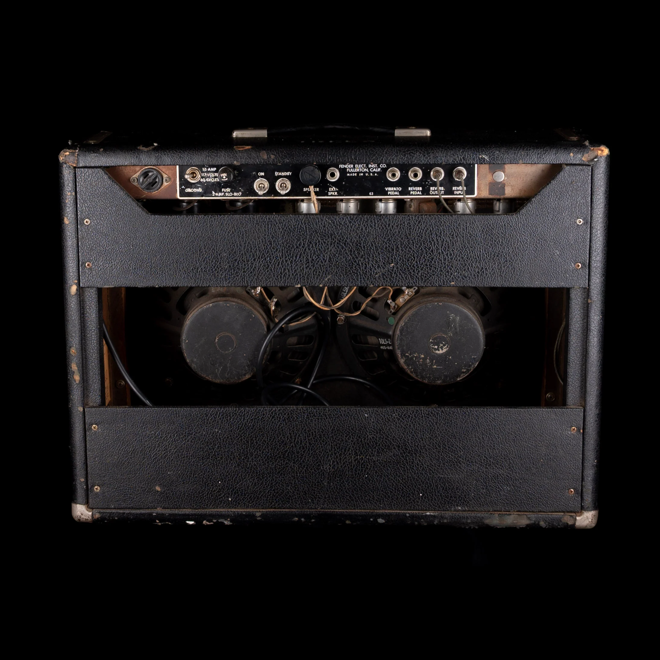 Vintage Pre-CBS 1964 Fender Vibrolux Reverb 35-Watt 2x10" Guitar Amp Combo With Cover - Image 8