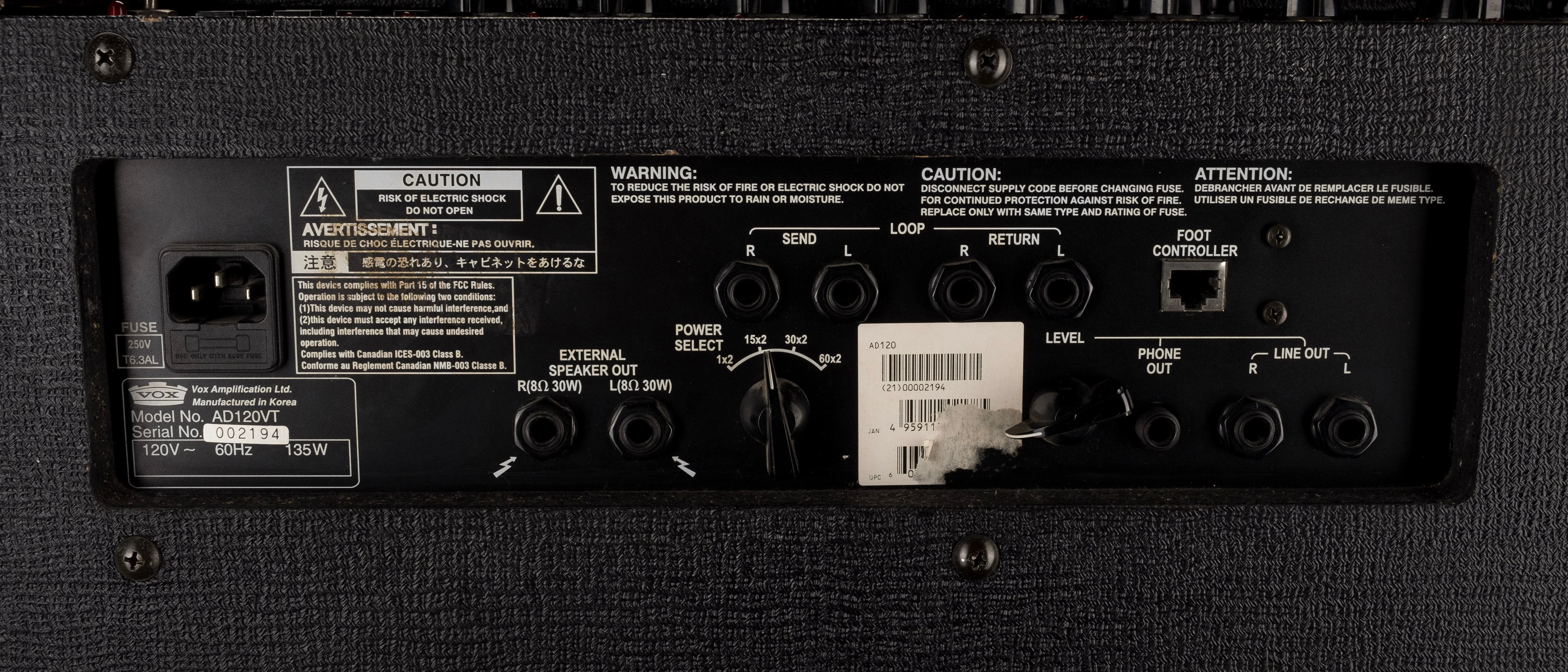 Vox AD120VT 212 Guitar Amp Combo with Foot Controller - Image 10